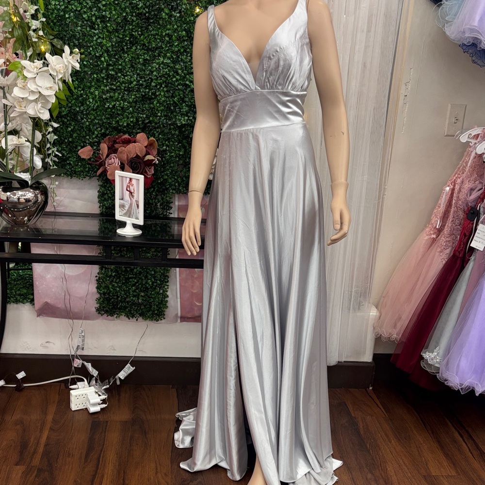 GLS Collective Shimmering Silver Maxi Dress